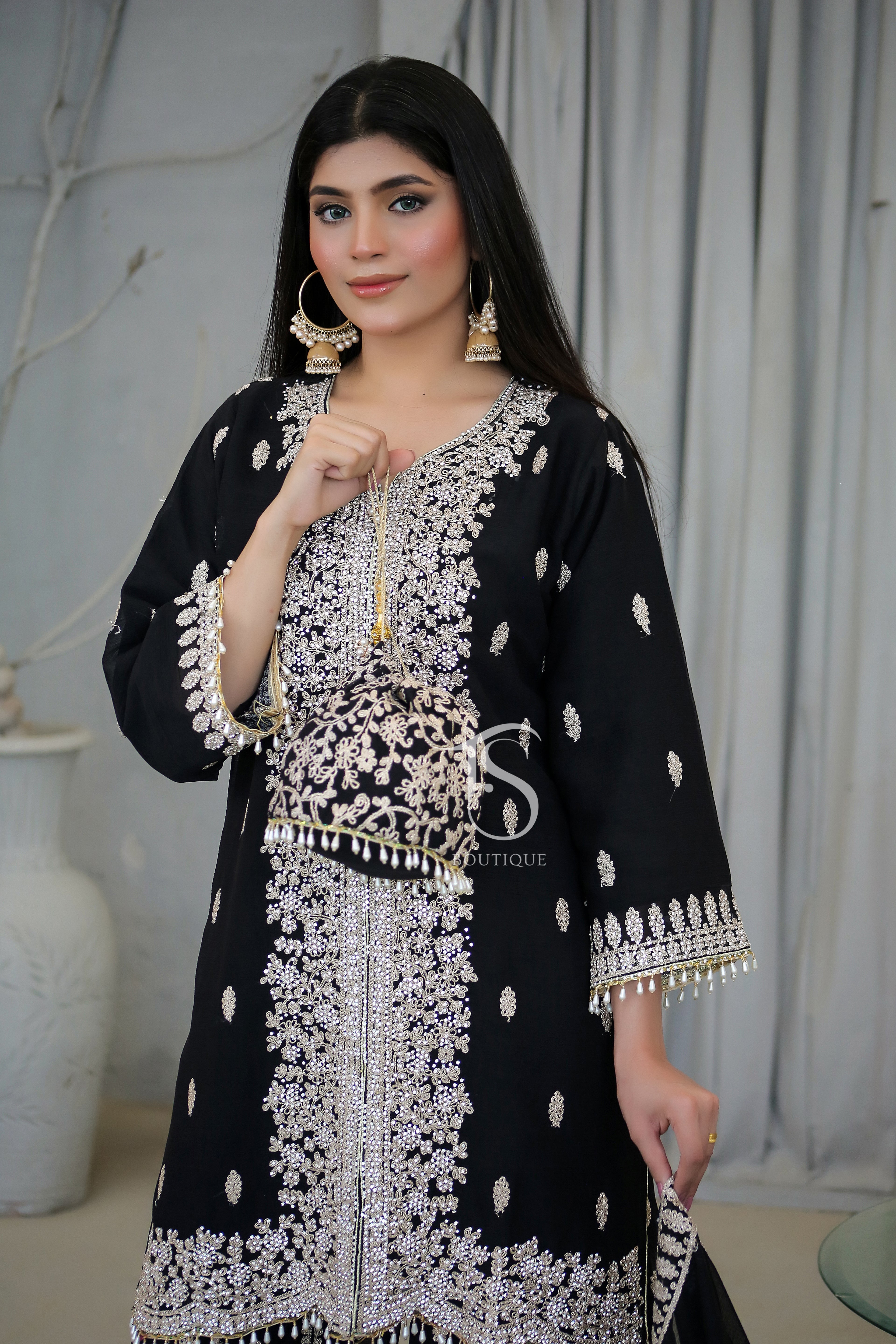 4PC Heavy Dori Work & DMC Stone Suit | Luxury Wedding Ensemble