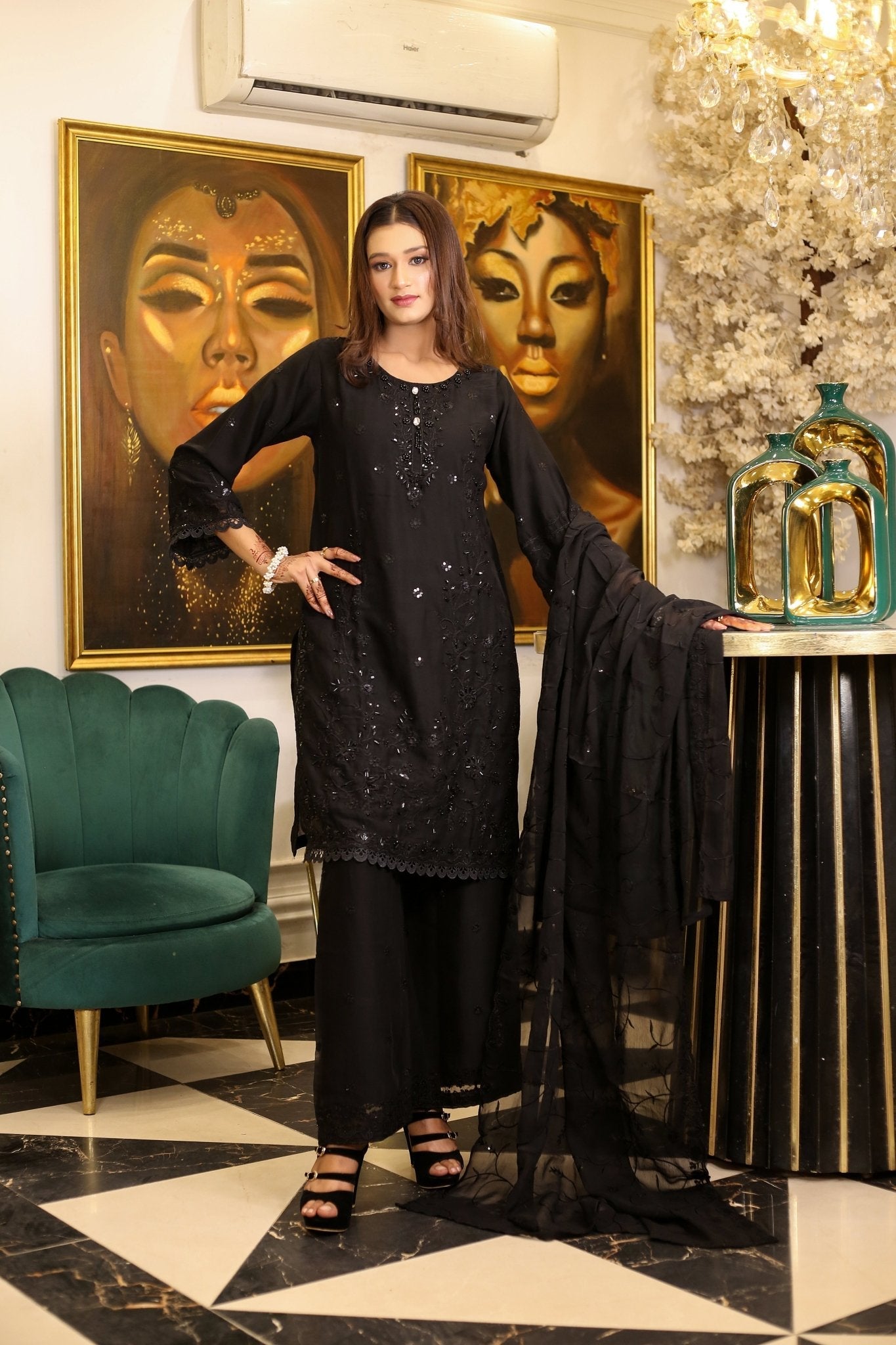 Elegant Pulse Work Shirt & Plazo Outfit - TS Boutique