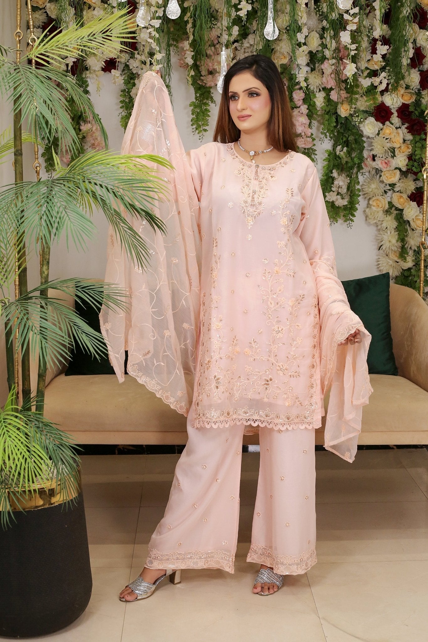 Elegant Pulse Work Shirt & Plazo Outfit - TS Boutique