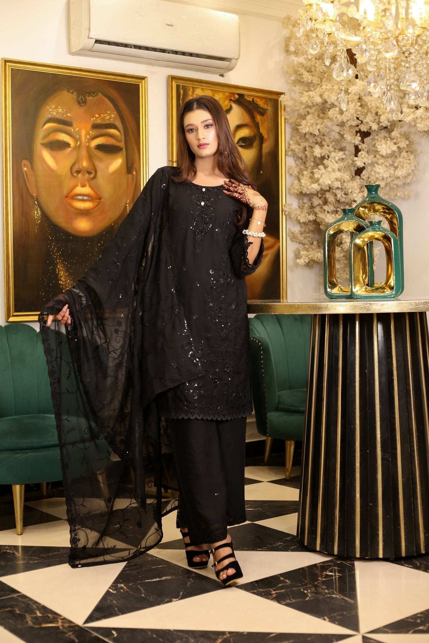 Elegant Pulse Work Shirt & Plazo Outfit - TS Boutique